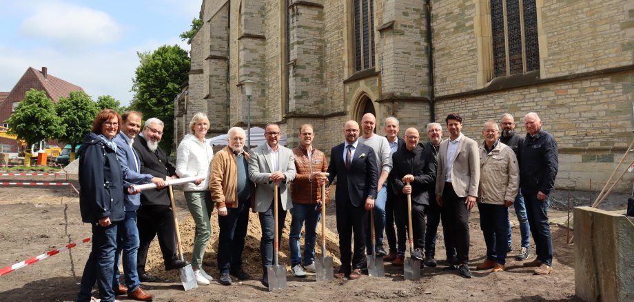 Participants in the ground-breaking ceremony at St Stephen's Church Square