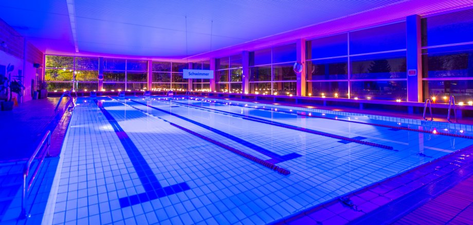 Illuminated indoor pool